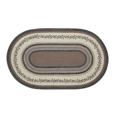 Floral Vine Jute Oval Braided Rug 3'x5' (36